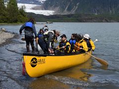 03B Getting Ready To Canoe Across Mendenhall Lake To Mendenhall Glacier Near Juneau Alaska
